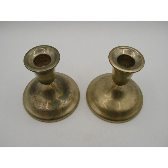 International Silver Co Candlestick Holders Lot 2 Shorties 4" Home Decor Vintage - Picture 2 of 12